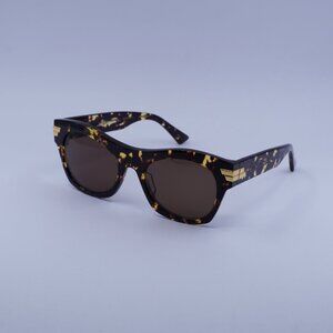Bottega Veneta BV1103S 002 Sunglasses Havana Square Frame, Brown Lenses
